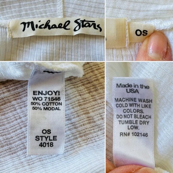 Michael Stars Cardigan OS White Open Front Lightweight Layering Top Made in USA - Picture 5 of 8